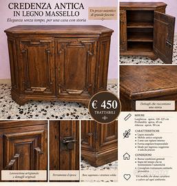 CREDENZA ANTICA IN LEGNO  MASSELLO