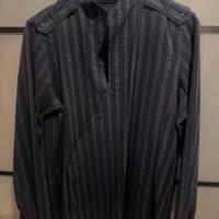 camicia coreana a righe blu