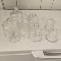 set di 8 campane in vetro 