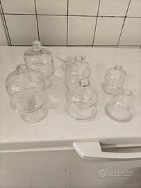 set di 8 campane in vetro 