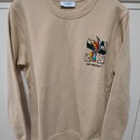 Felpa Off-White Beige con Stampa Uccello taglia M.