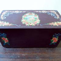 Cassapanca Marrone Decorata a Mano