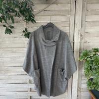 Cappotto mantella oversize grigio