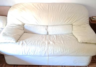 Divano in pelle bianca 2 posti