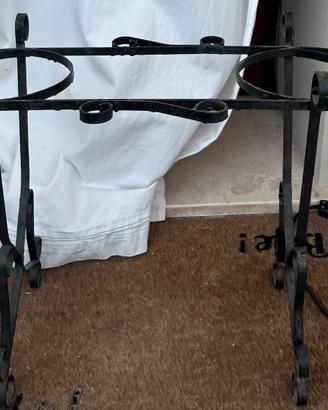 Porta-piante Vintage Doppio in Ferro Battuto