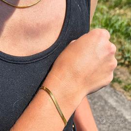 Parure Collana + Bracciale Snake color oro