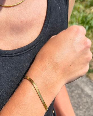 Parure Collana + Bracciale Snake color oro