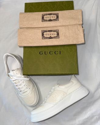 Sneakers Gucci bianche in pelle taglia 10.5