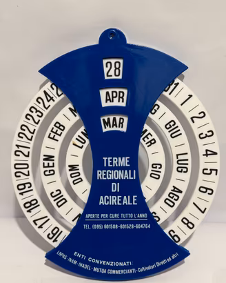 Calendario perpetuo vintage anni 70 pubblicitario