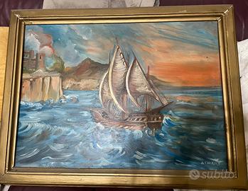 Quadro olio su tela “Mare in tempesta”