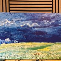 Quadro Van Gogh - campo di grano cielo tempestoso