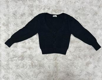 Cardigan corto Tezenis nero S 100% cotone