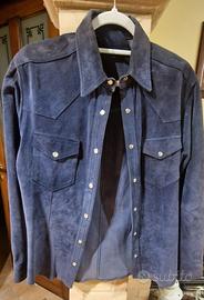 Camicia camoscio blu