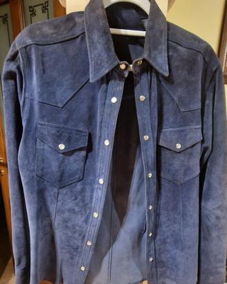 Camicia camoscio blu