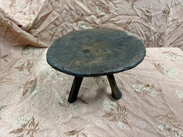 ANTICO SGABELLO DA MUNGITURA ORIGINALE DEL 1900