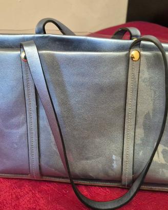 Borsa le NAIDI, color azzurro metallizzato