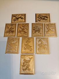 Gadget 1973 walt disney 10 francobolli alluminio