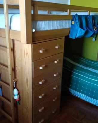 Cameretta in Legno Massello: Letto a Castello a L