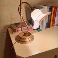 Coppia di abat jour in vetro decorato a mano