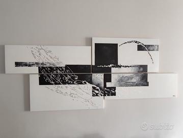 Quadro astratto composizione 4 pezzi