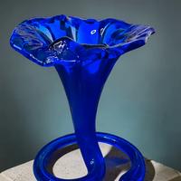 Vaso artistico in vetro blu cobalto