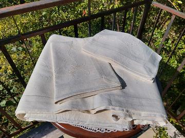Lenzuolo Antico Corredo Puro Lino