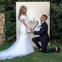 Abito Sposa Bianco a sirena con corsetto taglia S