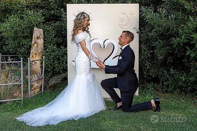 Abito Sposa Bianco a sirena con corsetto taglia S