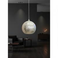 Lampadario moderno in foglia argento 1 luce E27
