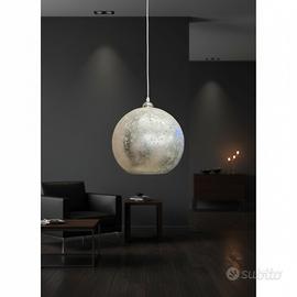 Lampadario moderno in foglia argento 1 luce E27