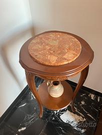 Tavolino vintage con piano in marmo