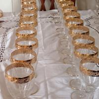 Bicchieri cristallo con bordo dorato