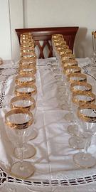 Bicchieri cristallo con bordo dorato