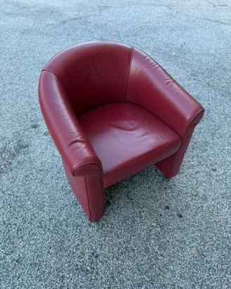 poltrona bordeaux vera pelle