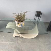 Tavolo da soggiorno pietra/vetro