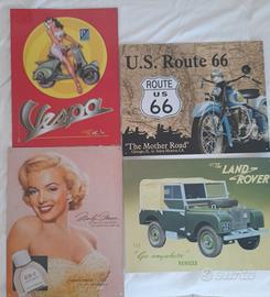 Targhe in metallo Vespa, Marilyn, Router 66
