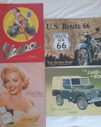 Targhe in metallo Vespa, Marilyn, Router 66