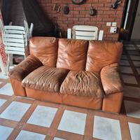 Coppia divani Brunati in pelle anni 70