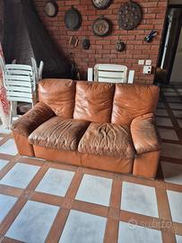 Coppia divani Brunati in pelle anni 70