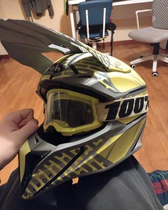 casco airoh helmet da enduro + maschera 100% 
