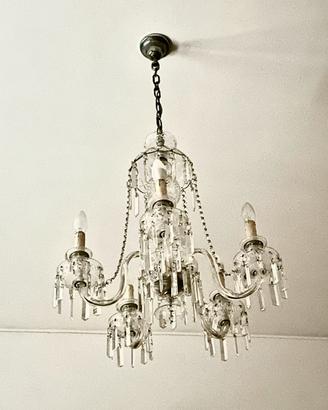 Lampadario in vetro cristallo