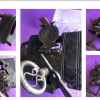 Antico lucchetto con segreto medievale 2 chiavi