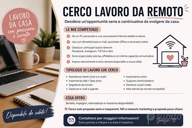 Lavoro da remoto serio