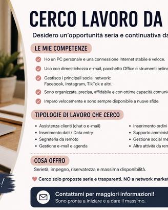 Lavoro da remoto serio
