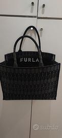 Borsa tote Furla opportunity grande nero grigio