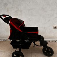 Passeggino per cani 2 in 1 pieghevole a 3 ruote