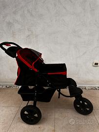 Passeggino per cani 2 in 1 pieghevole a 3 ruote