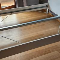 Struttura letto, mordente bianco/Lönset, 160x200 