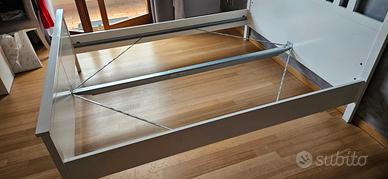 Struttura letto, mordente bianco/Lönset, 160x200 