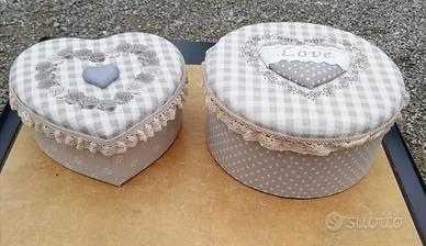SCATOLE CARTONE CON COPERCHIO IN STOFFA
